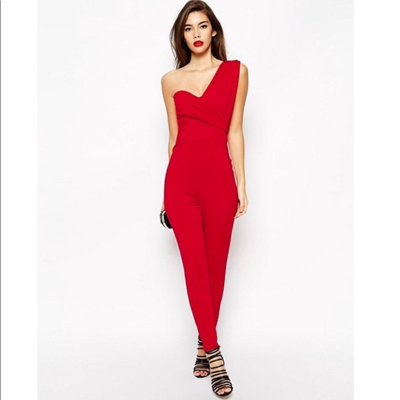 asos red jumpsuit